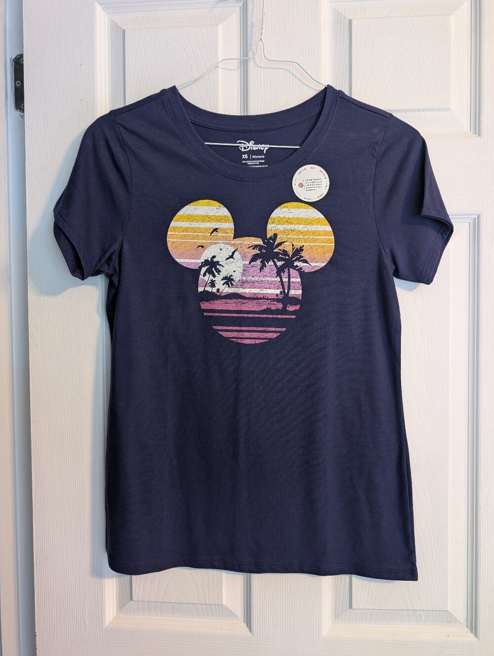 Dark Purple Disney Tee with Sunset framed in Mickey Ears